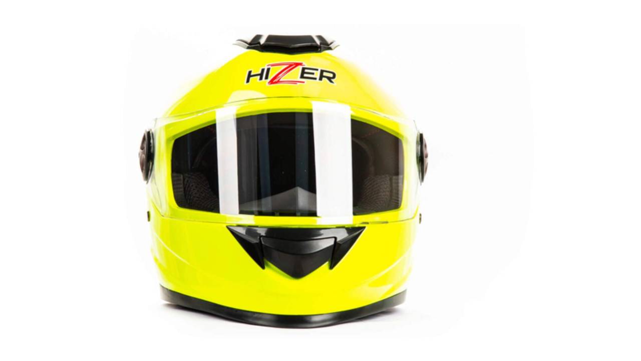 Шлем мото интеграл HIZER (Хайзер) B565 (S) #2 lemon green